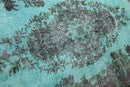 Diep turquoise vintage vloerkleed - G597