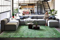 Fris grasgroen vintage vloerkleed - G601