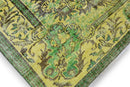 Levendig groengeel vintage vloerkleed - G602