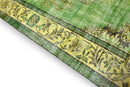 Levendig groengeel vintage vloerkleed - G602