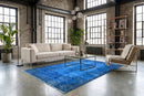 Diep kobaltblauw vintage vloerkleed - G603