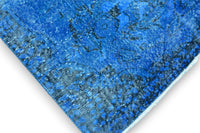 Diep kobaltblauw vintage vloerkleed - G603