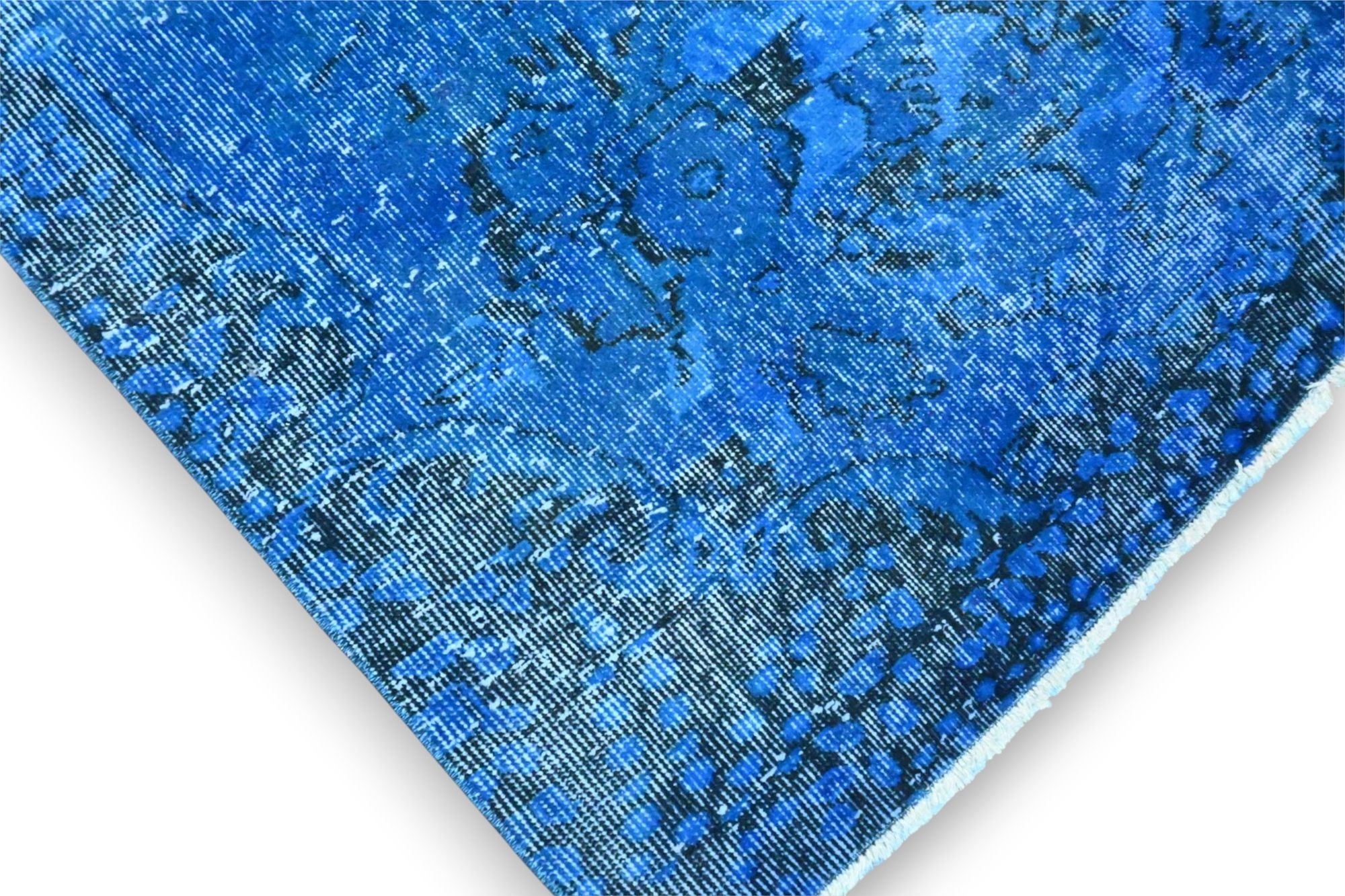 Diep kobaltblauw vintage vloerkleed - G603