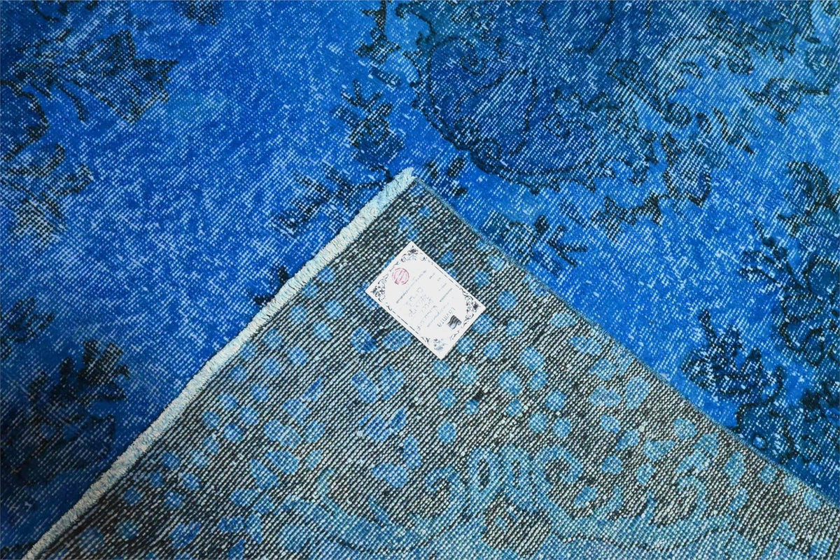 Diep kobaltblauw vintage vloerkleed - G603