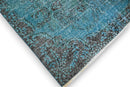 Diep petrolturquoise vintage vloerkleed - G604
