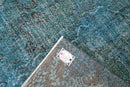 Diep petrolturquoise vintage vloerkleed - G604