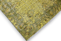 Zomers limoengeel vintage vloerkleed - G605