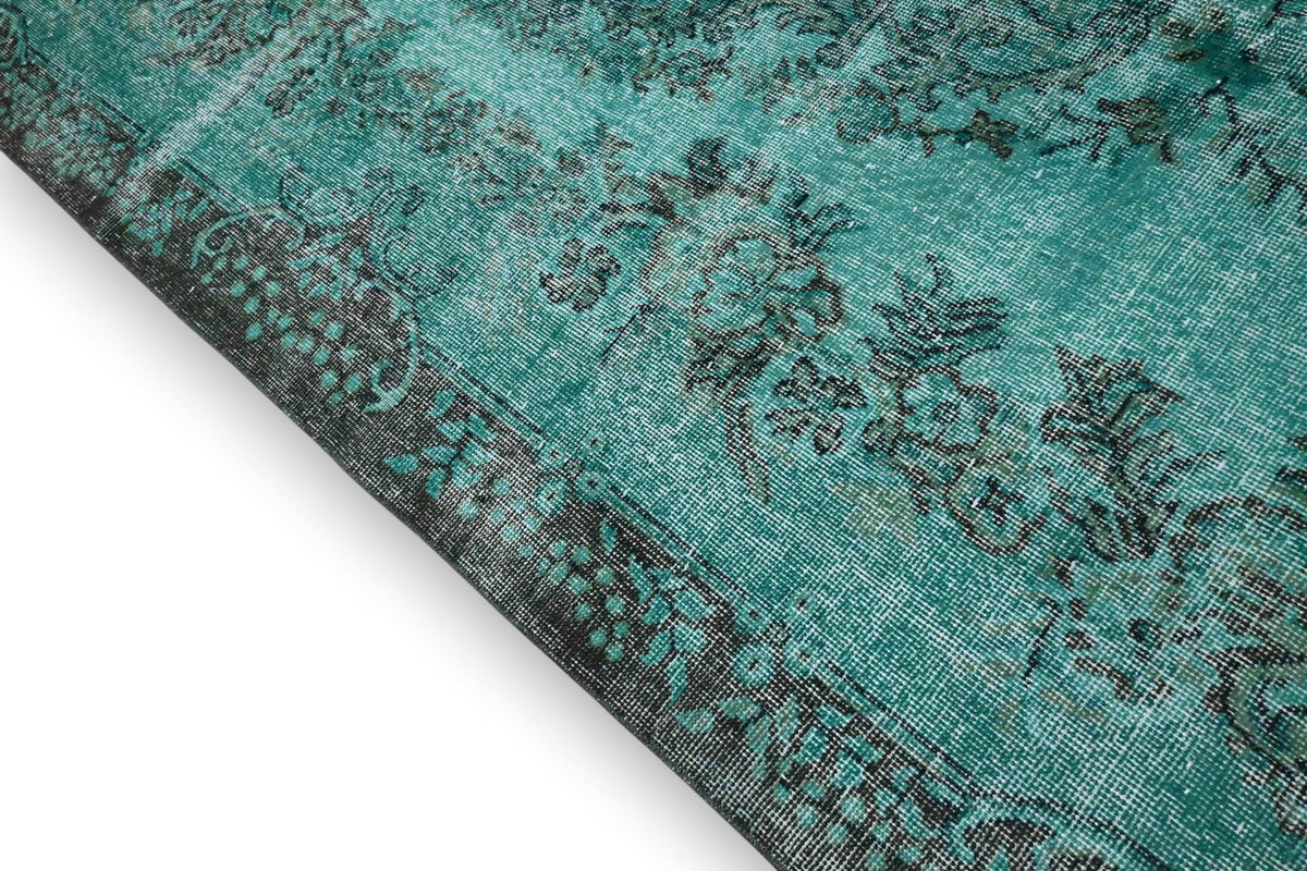Zacht turquoise vintage vloerkleed - G606