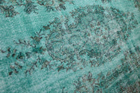 Zacht turquoise vintage vloerkleed - G606