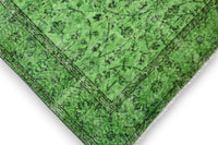 Rijk smaragdgroen vintage vloerkleed - G607