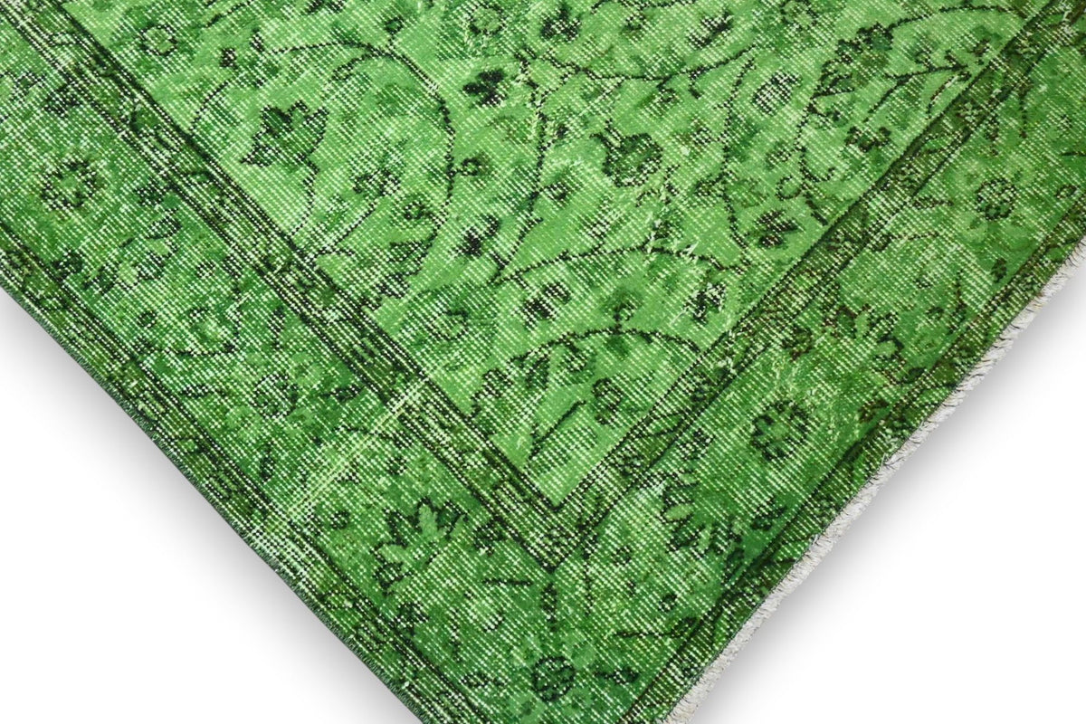 Rijk smaragdgroen vintage vloerkleed - G607