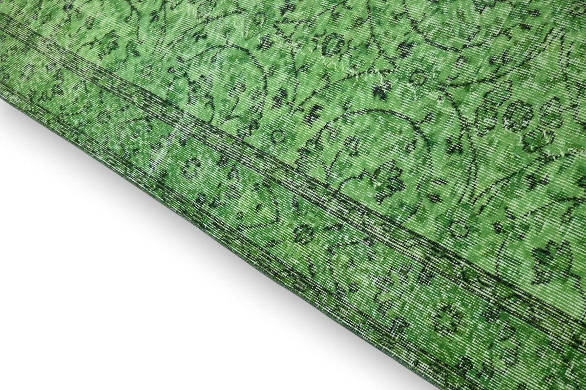 Rijk smaragdgroen vintage vloerkleed - G607