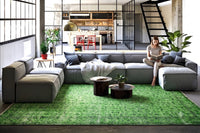 Rijk smaragdgroen vintage vloerkleed - G607