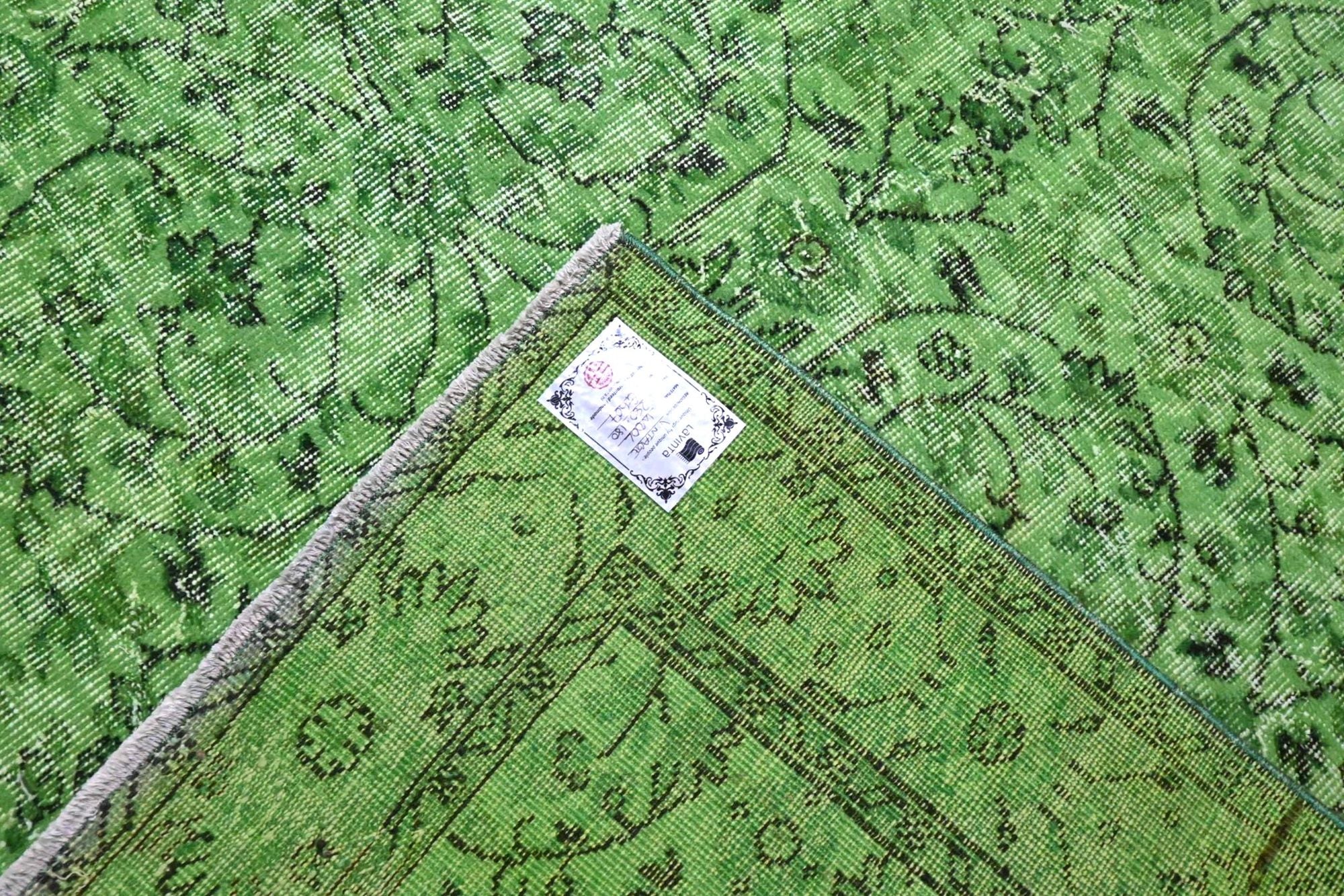 Rijk smaragdgroen vintage vloerkleed - G607