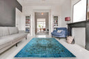 Statig turquoise vintage vloerkleed - G608