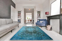Statig turquoise vintage vloerkleed - G608