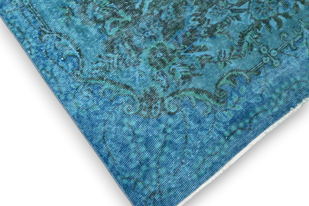 Statig turquoise vintage vloerkleed - G608