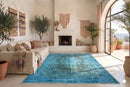 Statig turquoise vintage vloerkleed - G608