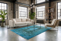 Statig turquoise vintage vloerkleed - G608