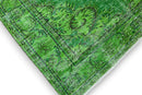 Warm mosgroen vintage vloerkleed - G609