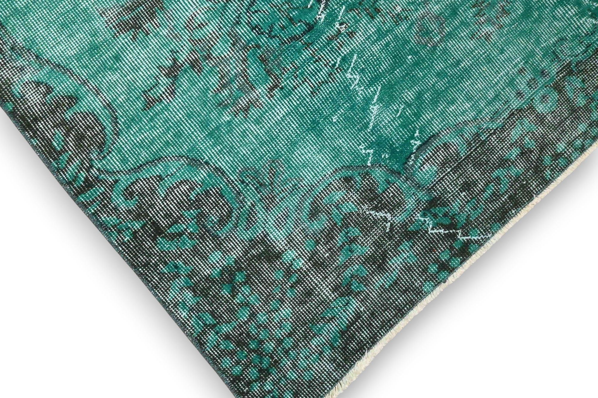 Smaragd turquoise vintage vloerkleed - G610