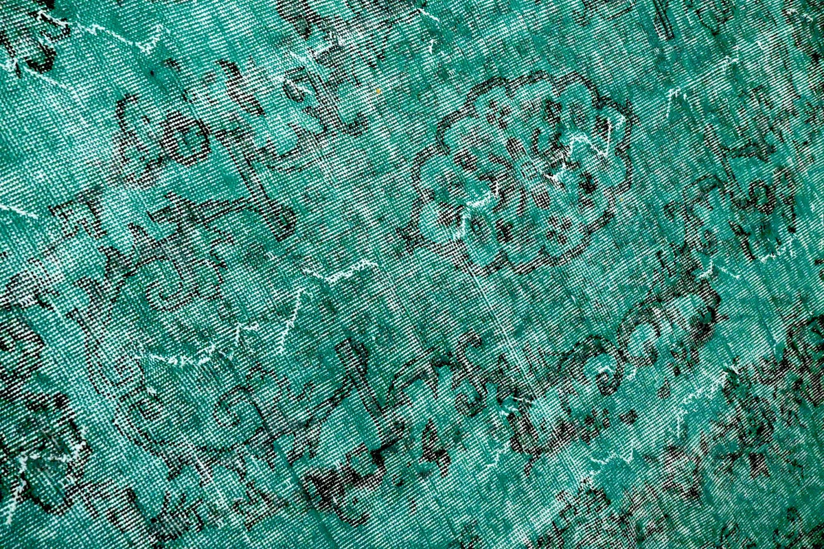 Smaragd turquoise vintage vloerkleed - G610