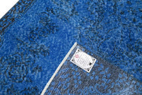 Zuiver kobaltblauw vintage vloerkleed - G612