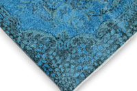 Diep staalblauw vintage vloerkleed - G616