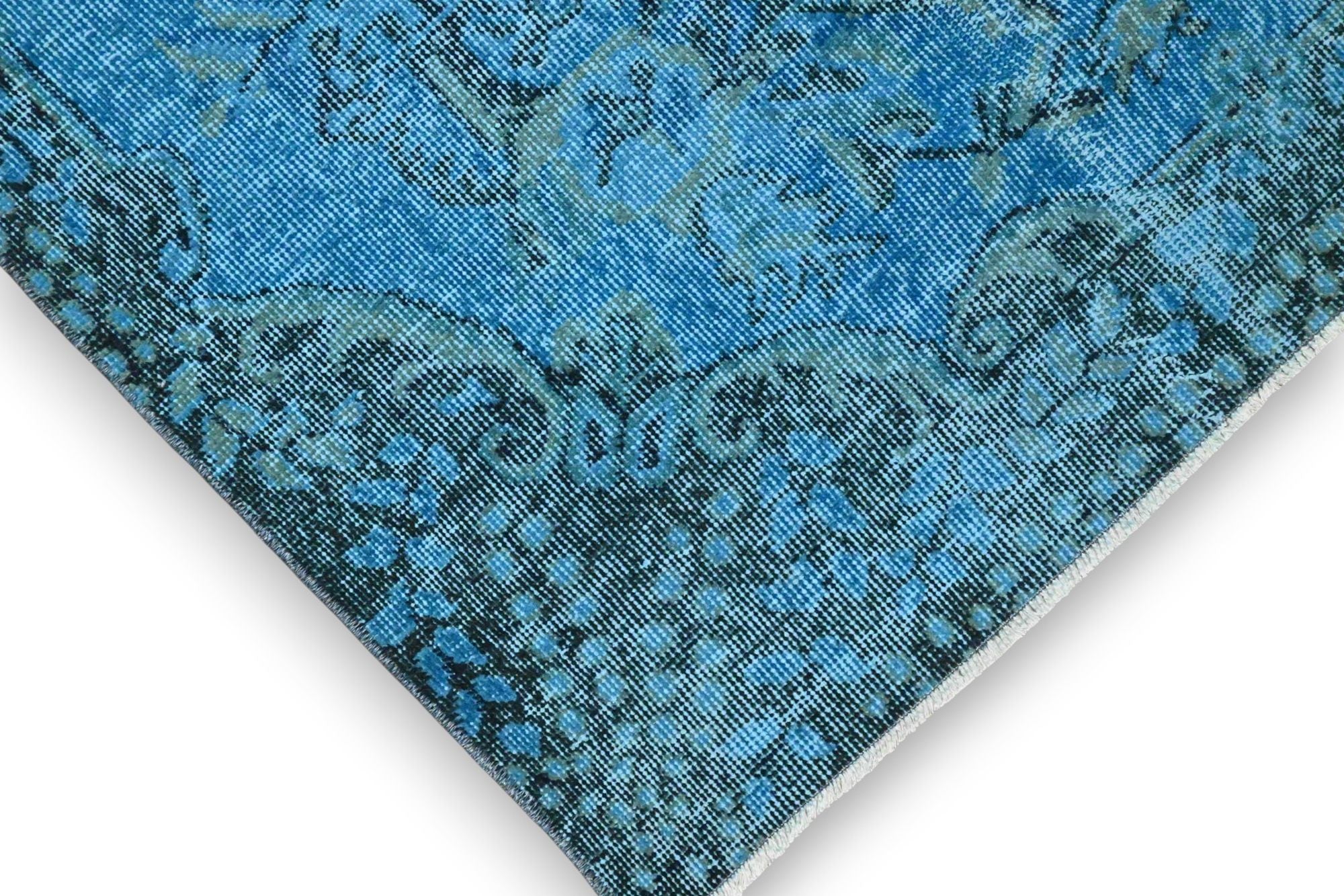 Diep staalblauw vintage vloerkleed - G616