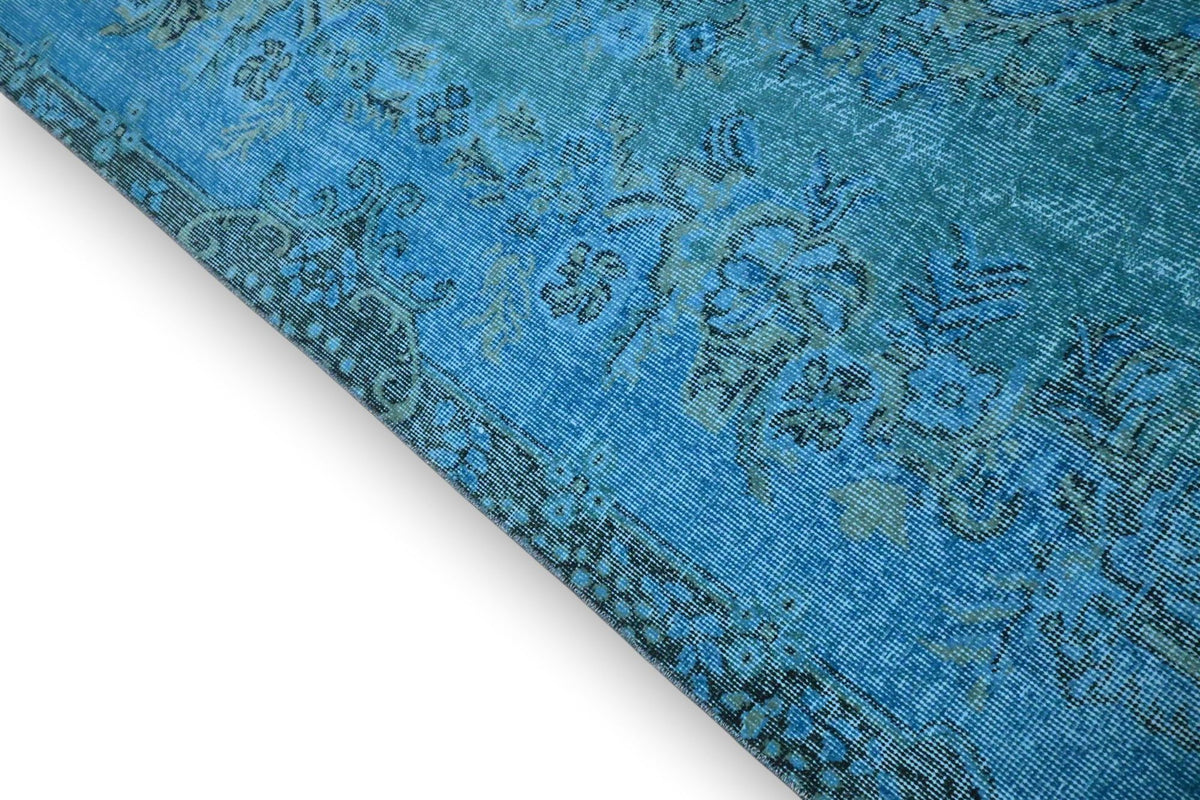 Diep staalblauw vintage vloerkleed - G616
