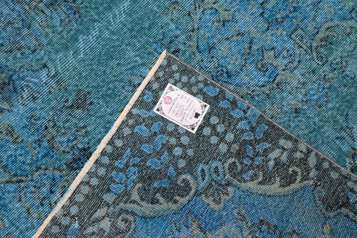 Diep staalblauw vintage vloerkleed - G616