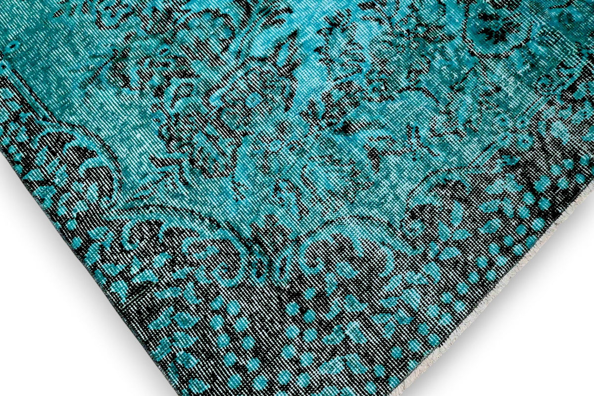Zeegroen turquoise vintage vloerkleed - G617