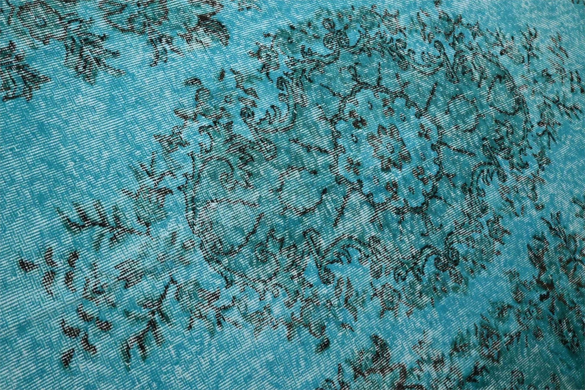 Zeegroen turquoise vintage vloerkleed - G617