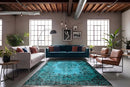 Zeegroen turquoise vintage vloerkleed - G617