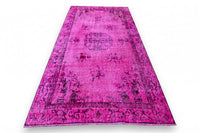 Fel fuchsia roze vintage vloerkleed - G618
