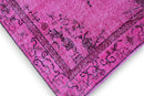 Fel fuchsia roze vintage vloerkleed - G618