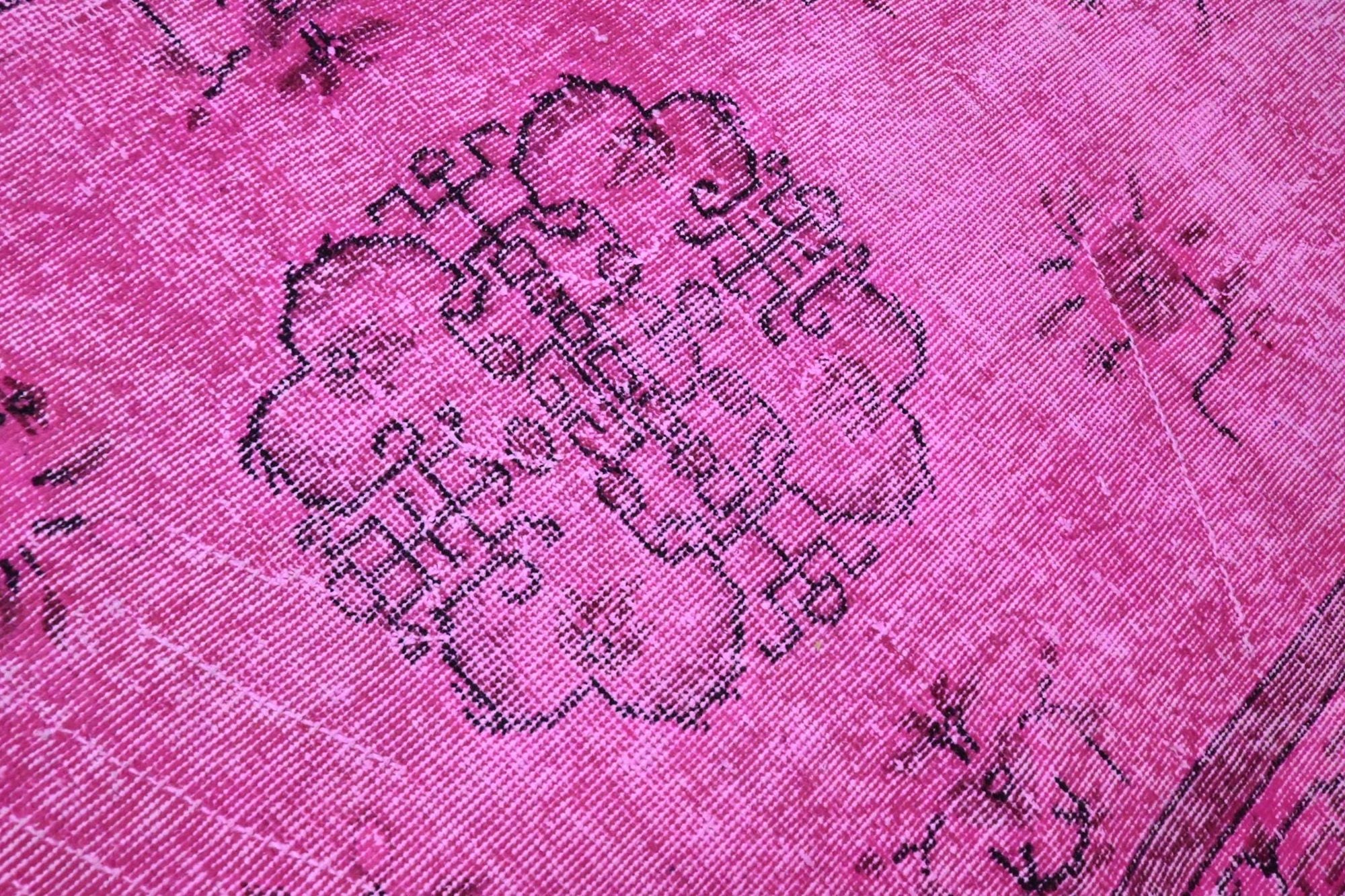 Fel fuchsia roze vintage vloerkleed - G618