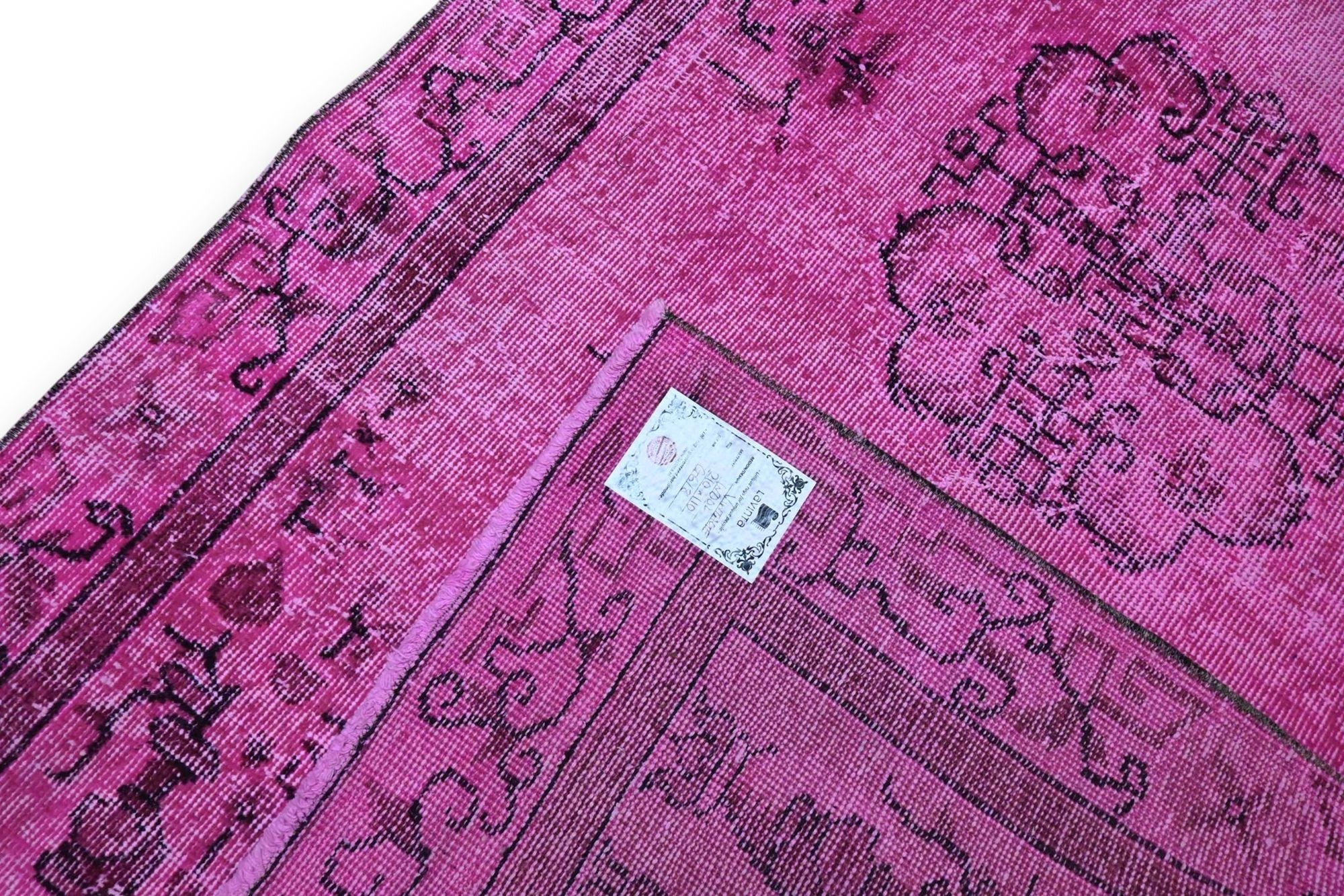 Fel fuchsia roze vintage vloerkleed - G618