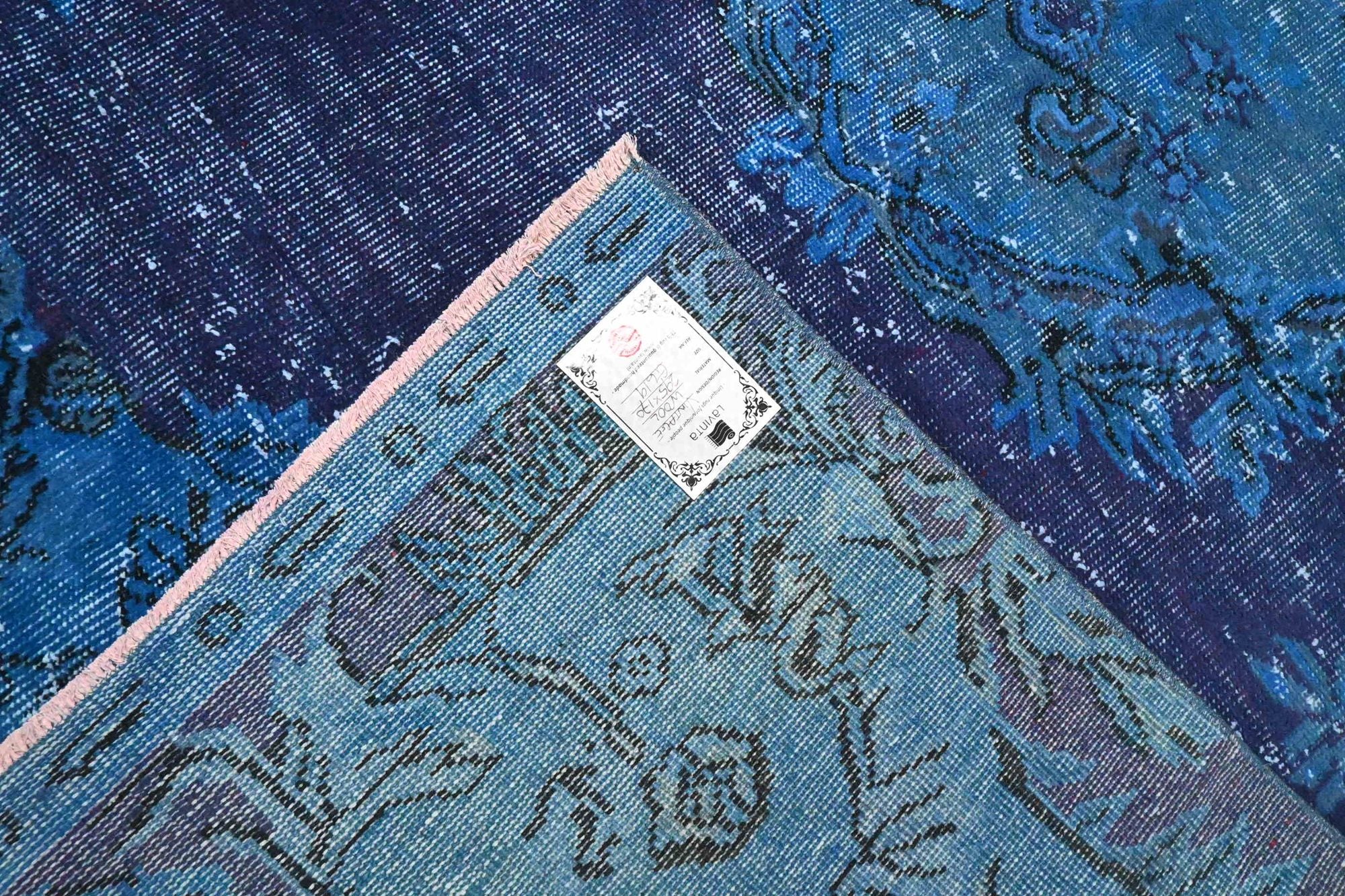 Elektrisch kobaltblauw vintage vloerkleed - G619