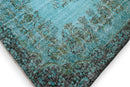 Diep zeeturquoise vintage vloerkleed - G620