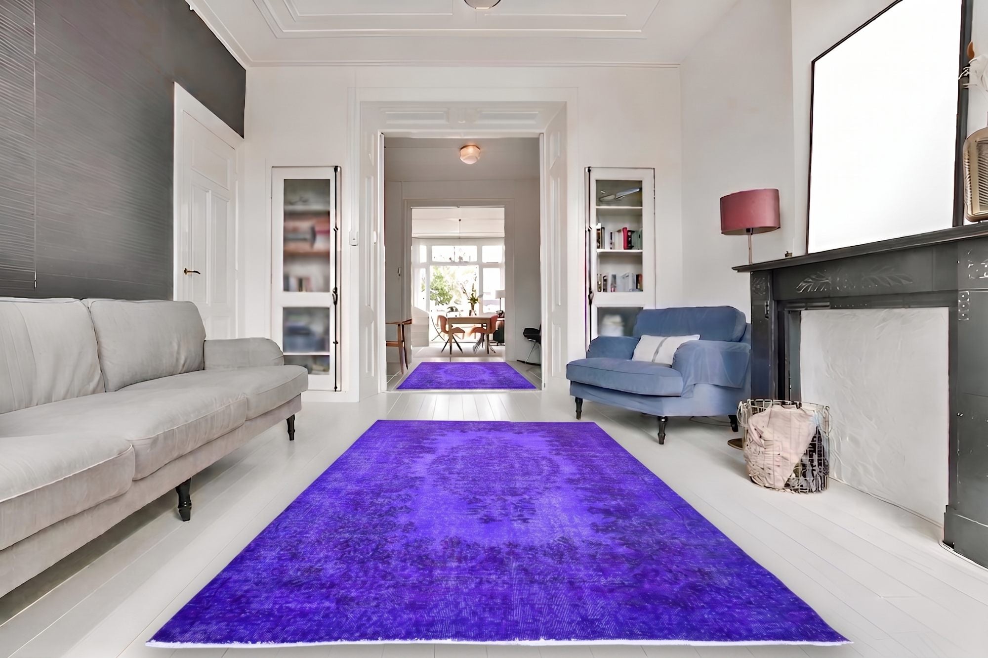 Levendig violet vintage vloerkleed - G621