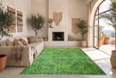 Vurig grasgroen vintage vloerkleed - G623