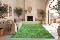 Vurig grasgroen vintage vloerkleed - G623