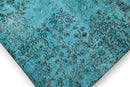 Diep verweerd turquoise vintage vloerkleed - G624