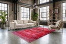Levendig kersenrood vintage vloerkleed - G625