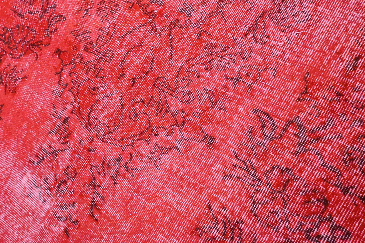 Levendig kersenrood vintage vloerkleed - G625