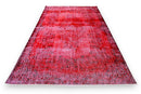 Levendig kersenrood vintage vloerkleed - G625