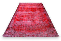 Levendig kersenrood vintage vloerkleed - G625