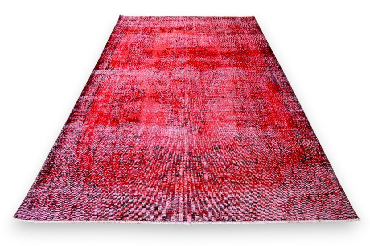 Levendig kersenrood vintage vloerkleed - G625