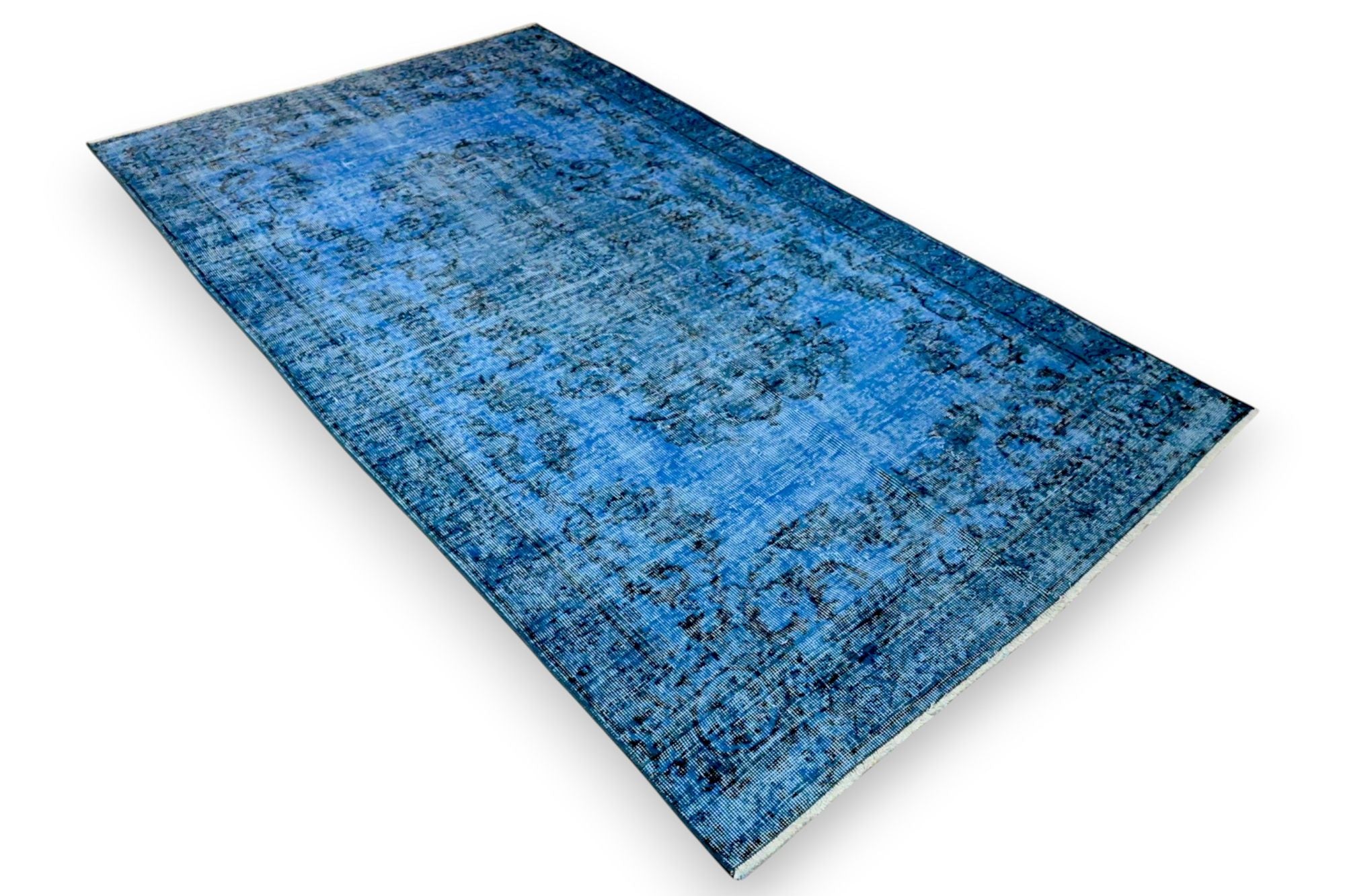 Diep saffierblauw vintage vloerkleed - G626
